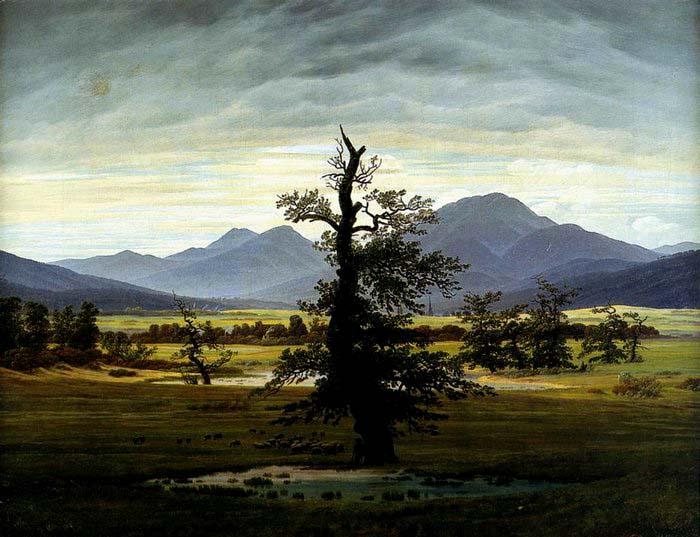 Caspar David Friedrich Village Landscape in Morning Light oil painting image